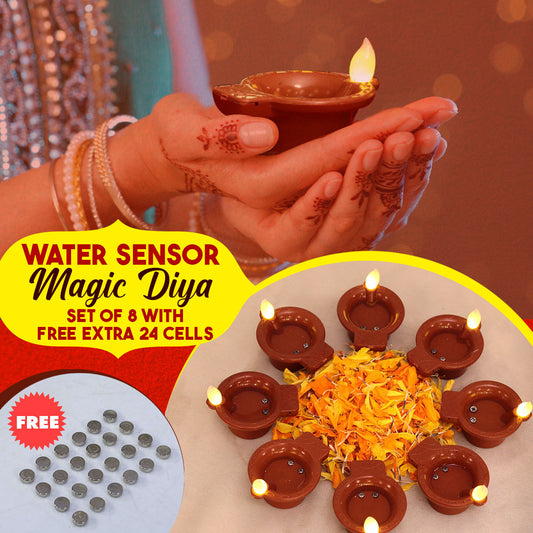 LED Light water sensor Diya For Diwali || Decoration Items { Pack of 6 - 12 } Premium A1 Quality